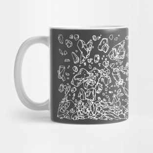 Falling Rocks drawing (white) Mug